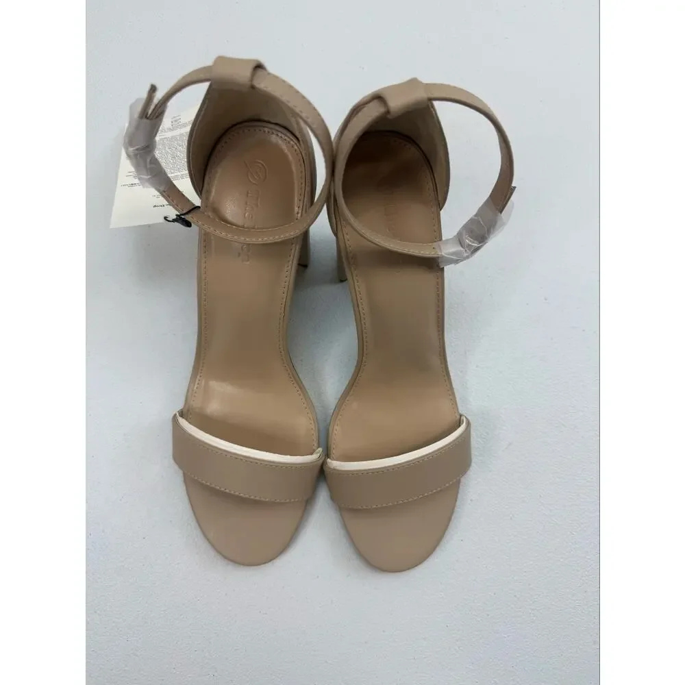 The Drop Women's Rebecca Heels Bone Faux Leather Size 10